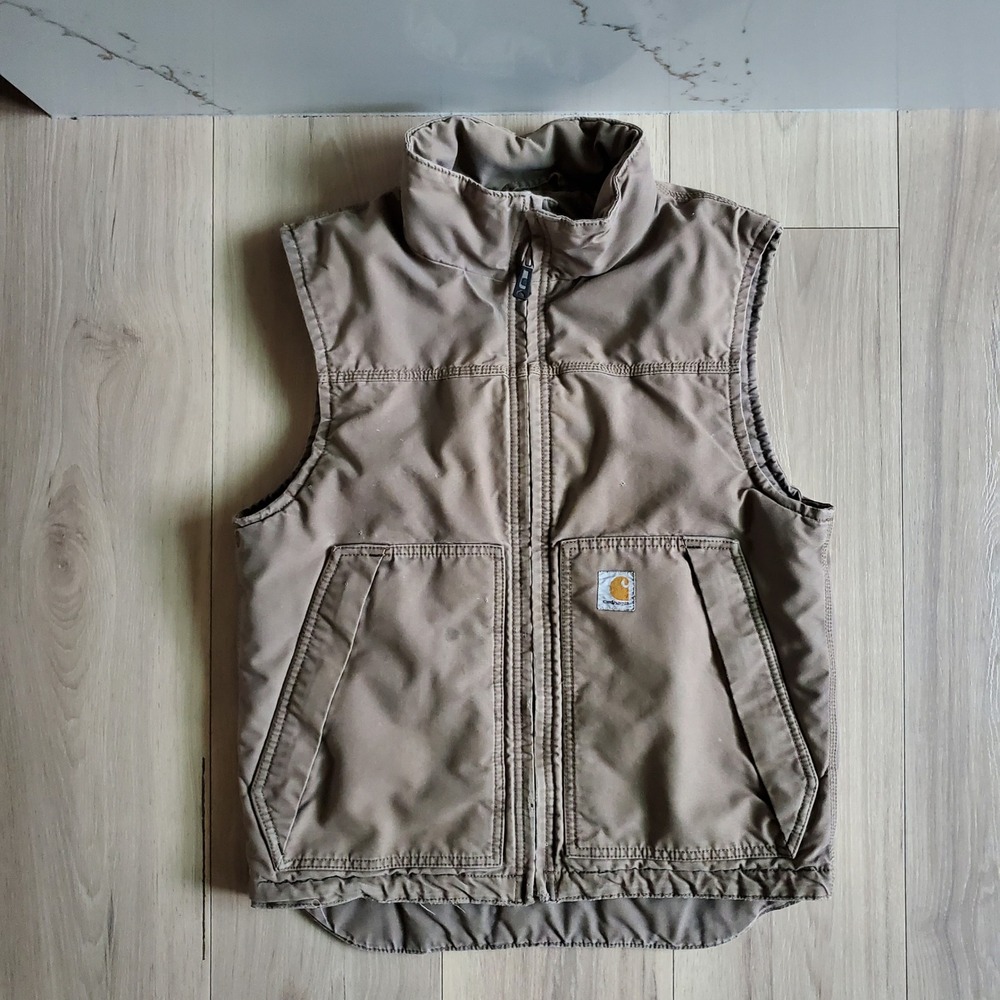 Carhartt Vest Mens S Brown Quick Duck Woodward Insulated Quilt Lined 100002 908